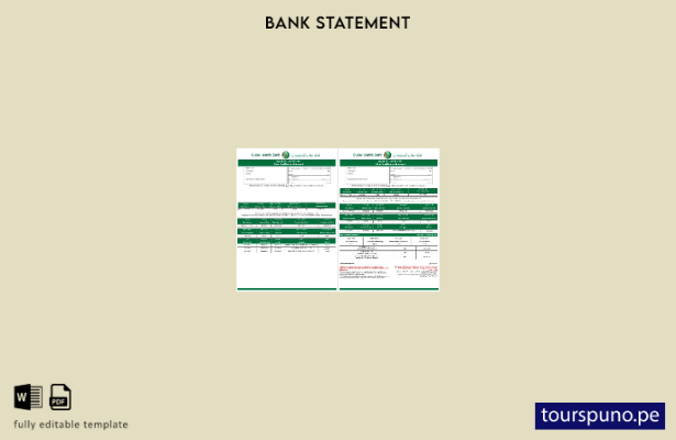 listo para imprimir plantilla de páginas de Word de extracto bancario islámico d